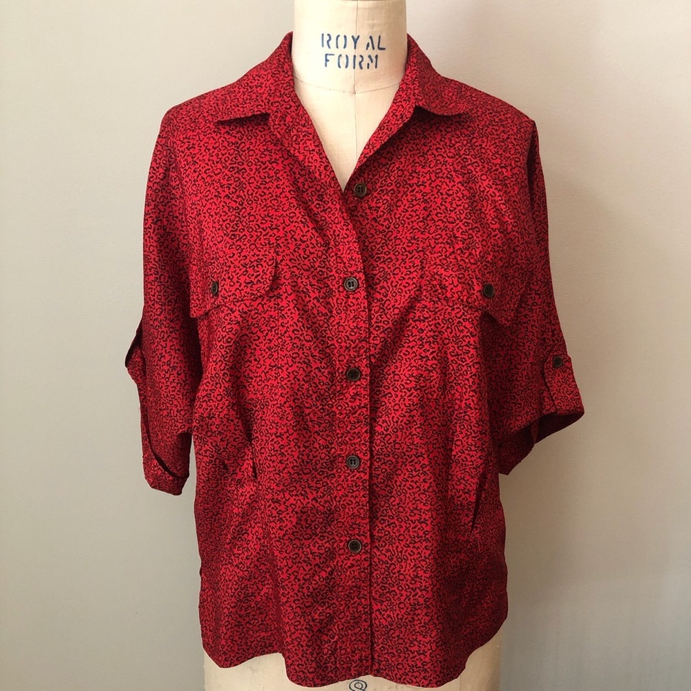 Vintage Leopard Print Blouse